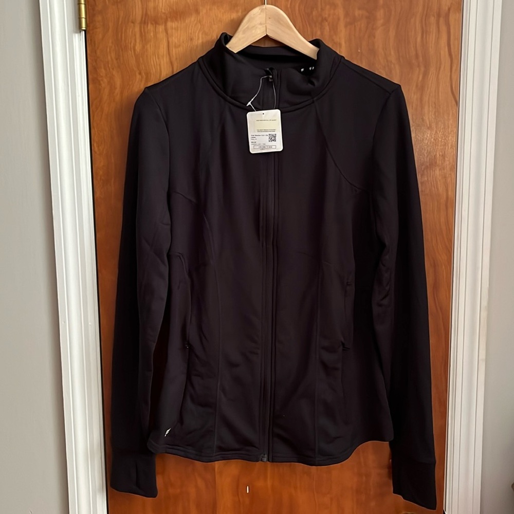 Fabletics XL NWT cold weather full zip jacket in black